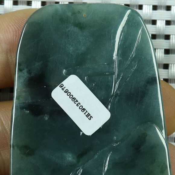 Cert'd Blue water 蓝水 100% Natural A Jade jadeite Pendant Landscape 山水 - Picture 9 of 11